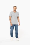 Herren T-Shirt aus Piqué-Trikot mit V-Ausschnitt