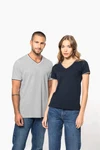 Herren T-Shirt aus Piqué-Trikot mit V-Ausschnitt