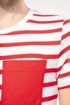 Gestreiftes Kurzarm-T-Shirt mit Tasche für Kinder im Marine-Stil