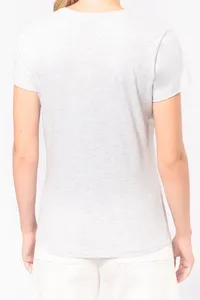 Ladies' short-sleeved V-neck T-shirt