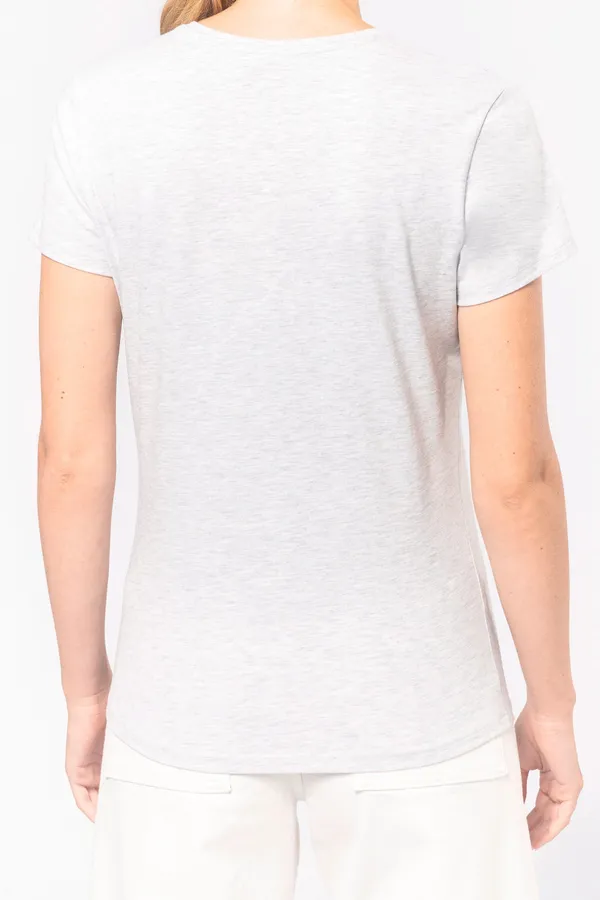 Ladies' short-sleeved V-neck T-shirt