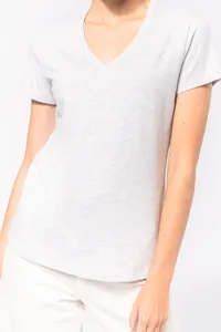 Ladies' short-sleeved V-neck T-shirt