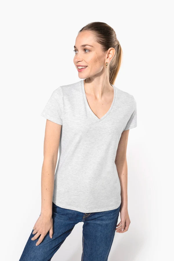 Damen-T-Shirt mit kurzen Ärmeln und V-Ausschnitt