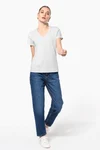 Damen-T-Shirt mit kurzen Ärmeln und V-Ausschnitt