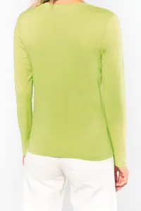 Ladies' long sleeve V-neck T-shirt