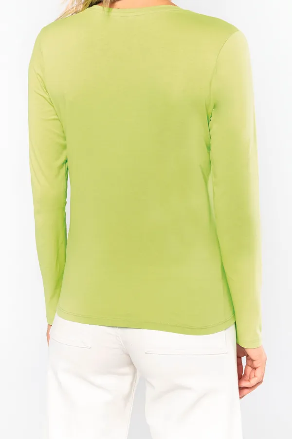 Ladies' long sleeve V-neck T-shirt