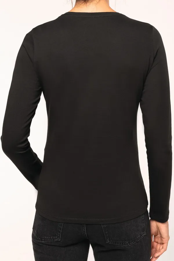 Ladies' long-sleeved crew neck T-shirt