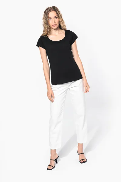 Ladies’ boat neck short-sleeved T-shirt