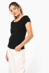 Ladies’ boat neck short-sleeved T-shirt