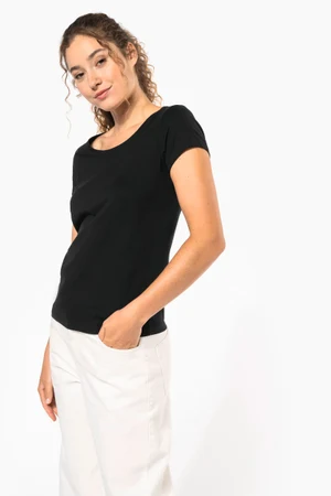 Ladies’ boat neck short-sleeved T-shirt