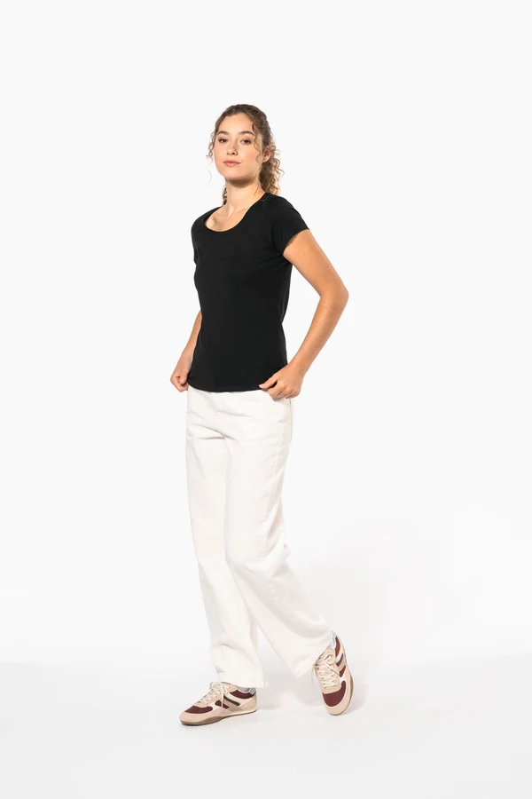 Ladies’ boat neck short-sleeved T-shirt