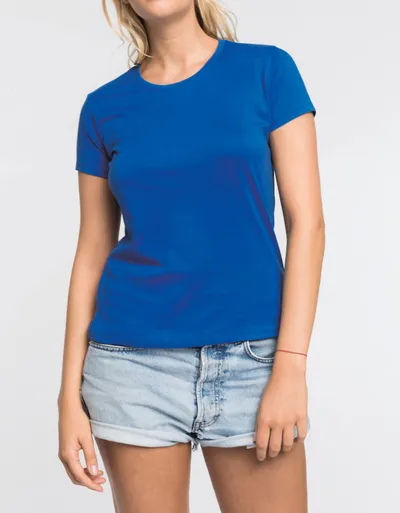 Ladies' short-sleeved crew neck T-shirt