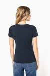Damen T-Shirt aus Piqué-Trikot mit V-Ausschnitt