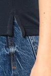 Damen T-Shirt aus Piqué-Trikot mit V-Ausschnitt