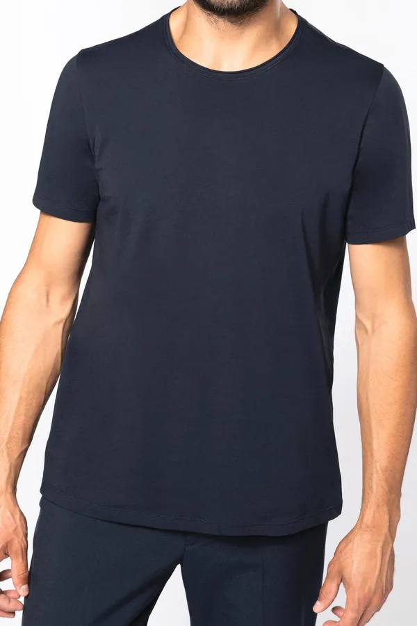 Bio-T-Shirt mit kurzen Ärmeln und ungesäumten Halsausschnitt