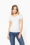 Bio-T-Shirt für Damen mit kurzen Ärmeln und ungesäumtem Halsausschnitt