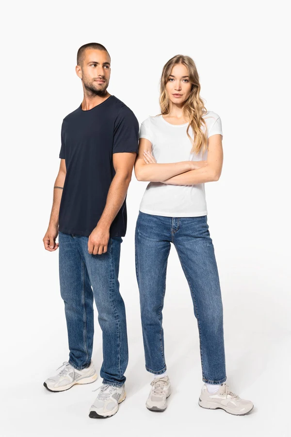 Bio-T-Shirt für Damen mit kurzen Ärmeln und ungesäumtem Halsausschnitt
