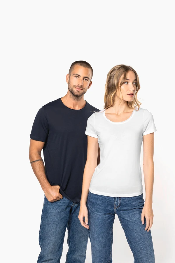 Bio-T-Shirt für Damen mit kurzen Ärmeln und ungesäumtem Halsausschnitt