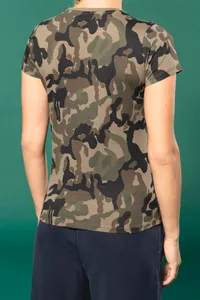 Damen-T-Shirt Camo mit kurzen Ärmeln