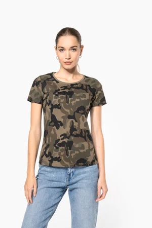 Damen-T-Shirt Camo mit kurzen Ärmeln