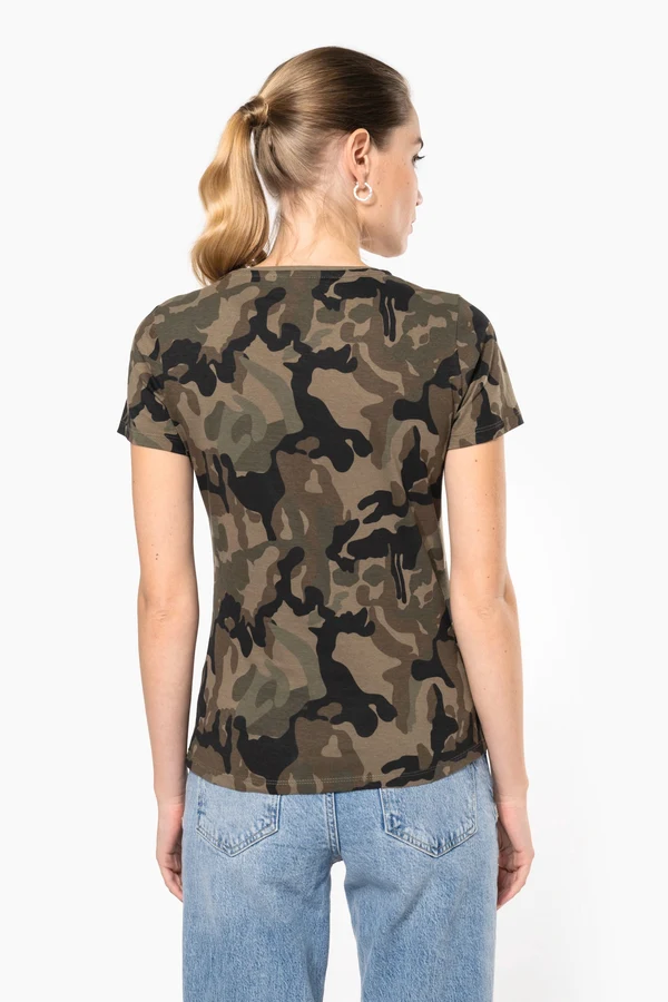Damen-T-Shirt Camo mit kurzen Ärmeln