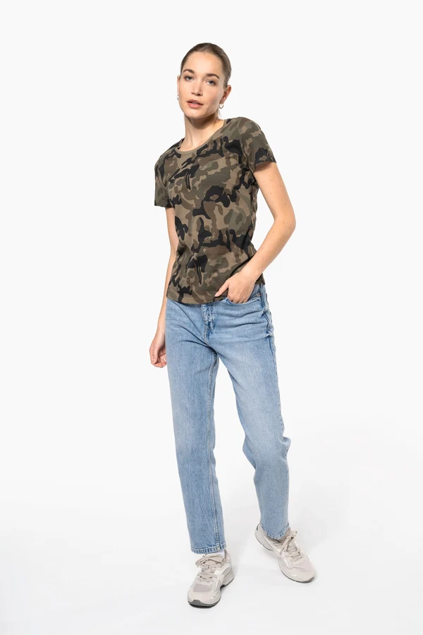 Damen-T-Shirt Camo mit kurzen Ärmeln