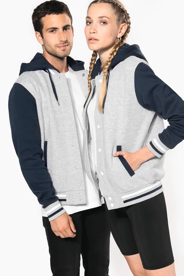 Unisex College Jacke mit Kapuze