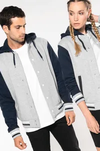 Unisex College Jacke mit Kapuze