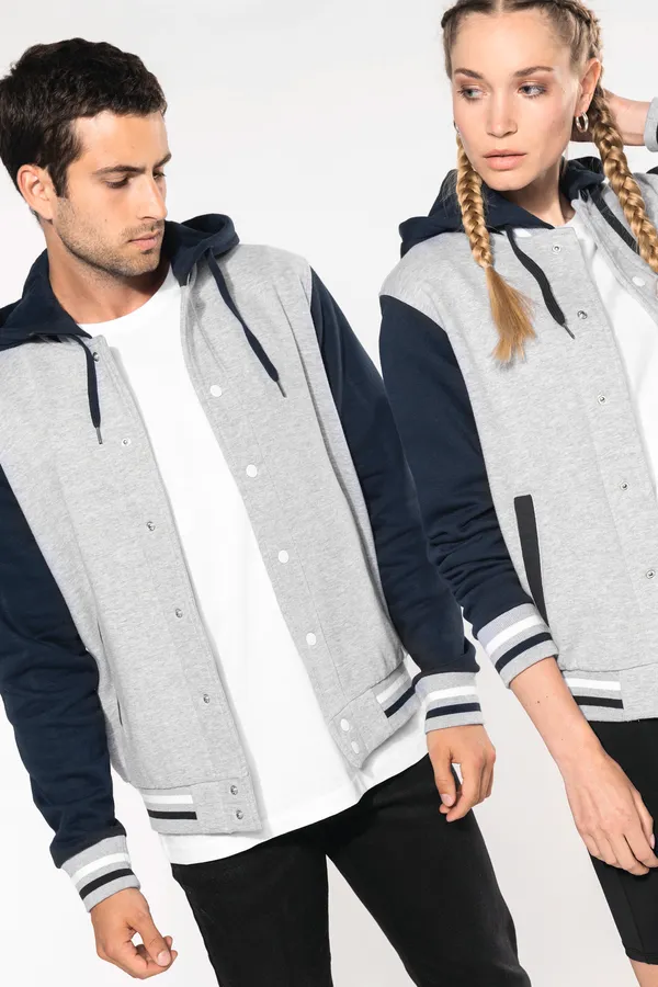 Unisex College Jacke mit Kapuze