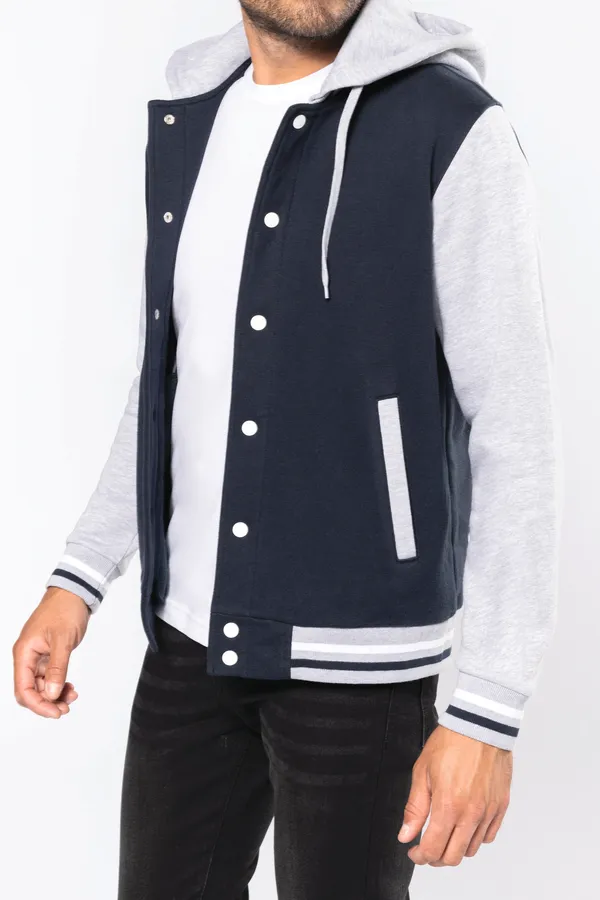 Unisex College Jacke mit Kapuze