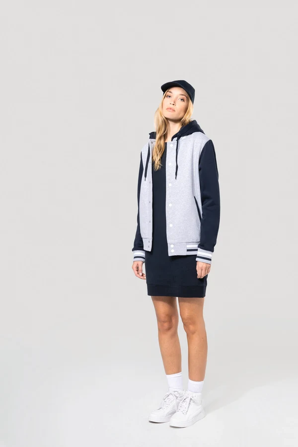 Unisex College Jacke mit Kapuze