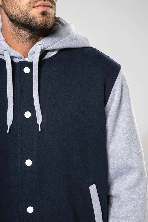 Unisex College Jacke mit Kapuze