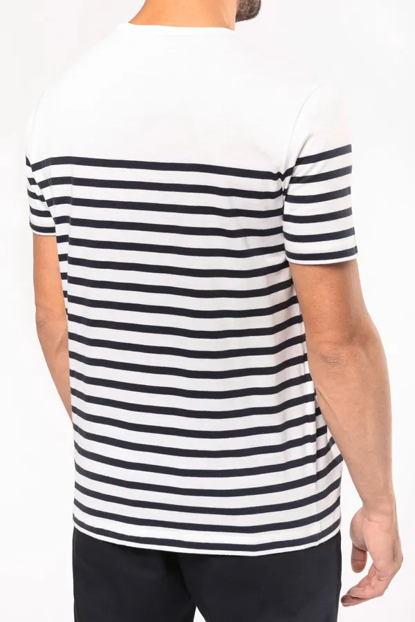 T-Shirt im Marine-Stil mit Rundhalsausschnitt Bio Herren