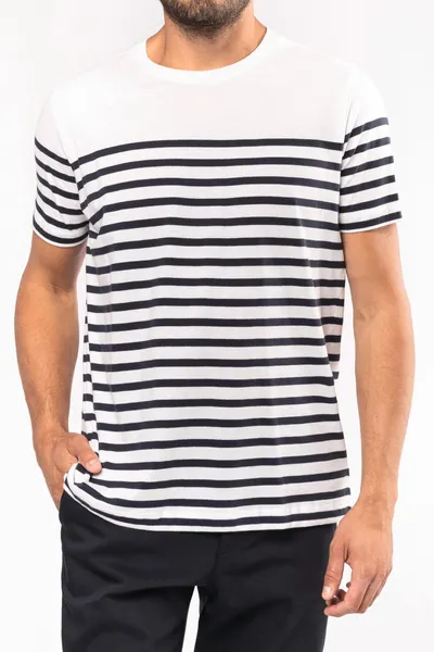 T-Shirt im Marine-Stil mit Rundhalsausschnitt Bio Herren