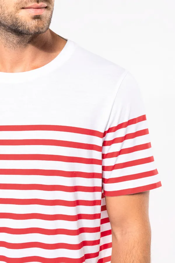 T-Shirt im Marine-Stil mit Rundhalsausschnitt Bio Herren