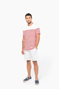 T-Shirt im Marine-Stil mit Rundhalsausschnitt Bio Herren