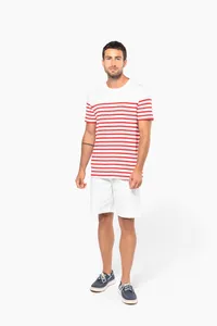 T-Shirt im Marine-Stil mit Rundhalsausschnitt Bio Herren