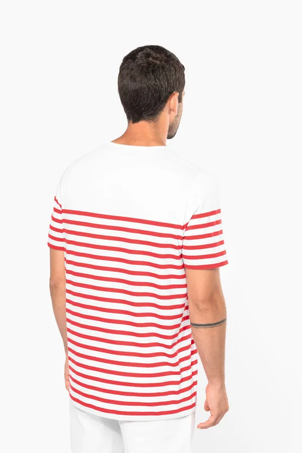 T-Shirt im Marine-Stil mit Rundhalsausschnitt Bio Herren
