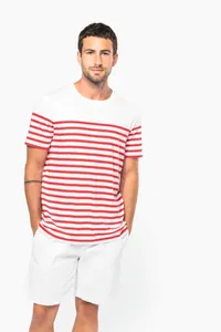T-Shirt im Marine-Stil mit Rundhalsausschnitt Bio Herren