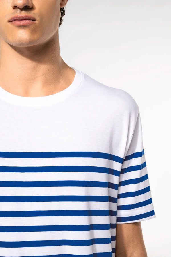 T-Shirt im Marine-Stil mit Rundhalsausschnitt Bio Herren