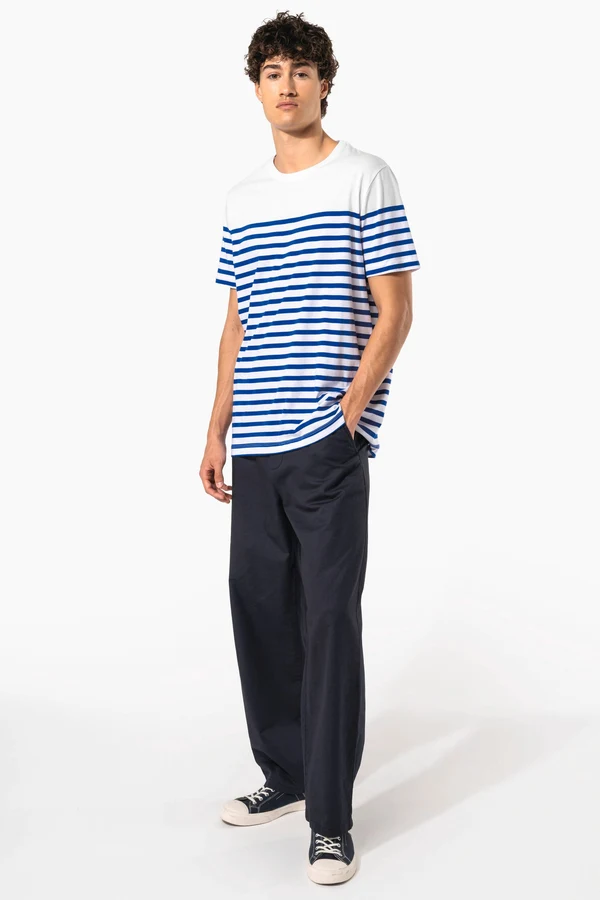 T-Shirt im Marine-Stil mit Rundhalsausschnitt Bio Herren