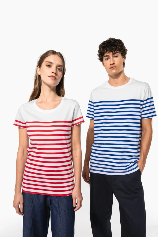 T-Shirt im Marine-Stil mit Rundhalsausschnitt Bio Herren
