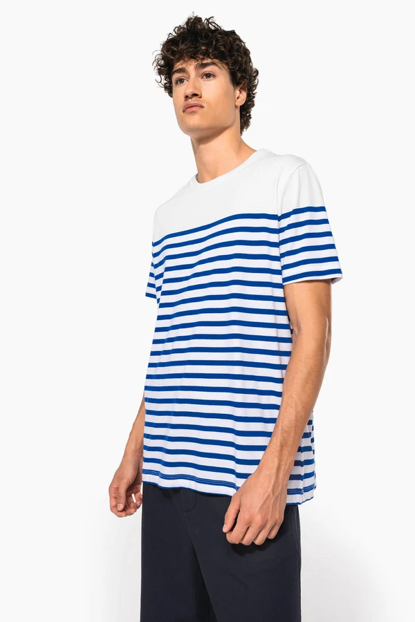 T-Shirt im Marine-Stil mit Rundhalsausschnitt Bio Herren