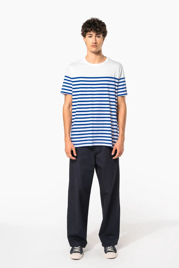 T-Shirt im Marine-Stil mit Rundhalsausschnitt Bio Herren