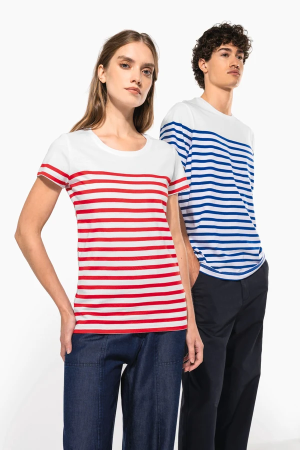 T-Shirt im Marine-Stil mit Rundhalsausschnitt Bio Herren