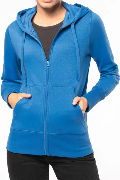 Umweltfreundliches Kapuzensweatshirt mit Reißverschluss Damen