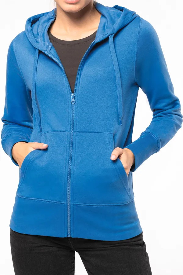 Umweltfreundliches Kapuzensweatshirt mit Reißverschluss Damen