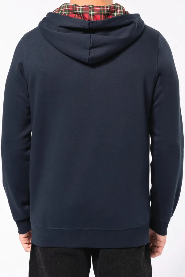 Unisex-Kapuzensweatshirt mit kontrastfarbener Kapuze und Motiven
