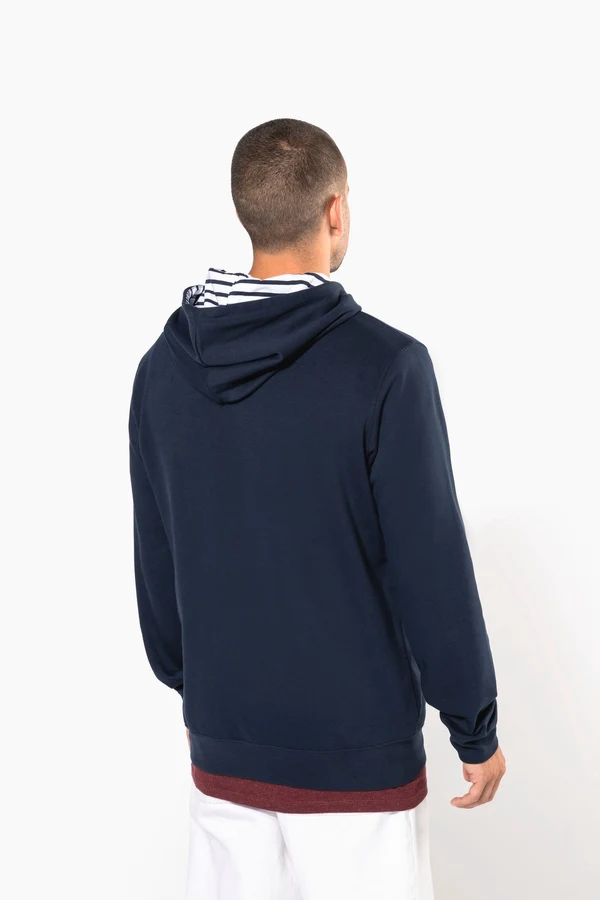 Unisex-Kapuzensweatshirt mit kontrastfarbener Kapuze und Motiven