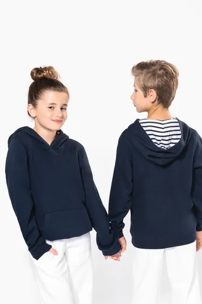 Kapuzensweatshirt mit kontrastfarbener Kapuze und Motiven für Kinder